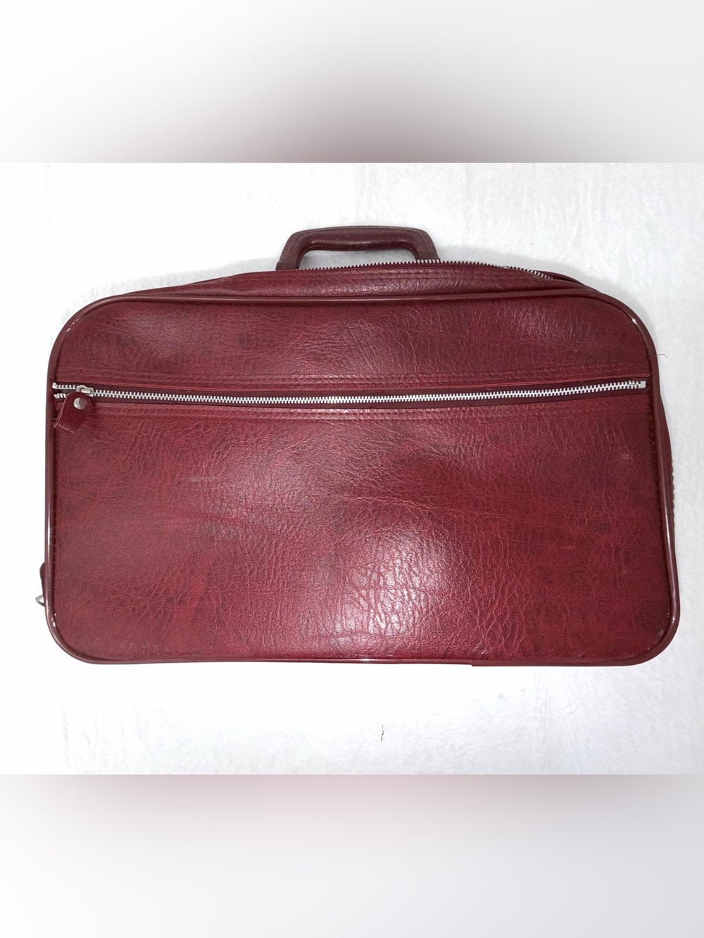Vintage Peter's Bag Corp Burgundy Faux Leather Briefcase Luggage‎ Attache Case
